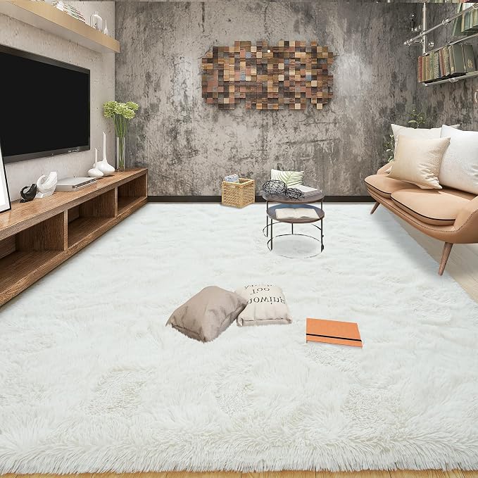 Tepook Fluffy Large Rugs for Living Room, Shag Area Rug 6x9 Soft Carpet for by Tepook