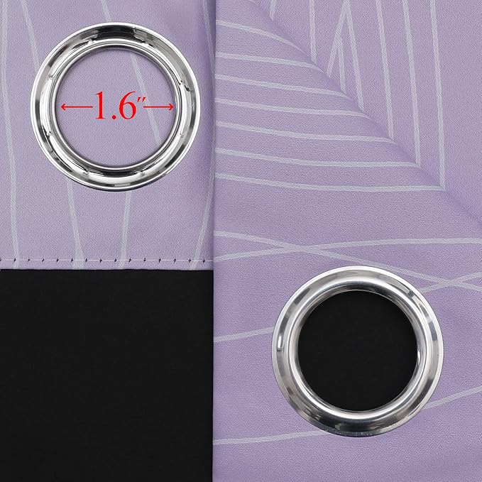 Estelar Textiler Lilac and Greyish White Ombre Blackout Curtains 72 Inches - Image 7