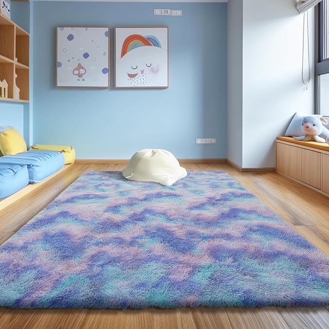 Shag Area Rug for Bedroom 4x6, Fluffy Area Rugs for Living Room, Soft Fuzzy Rug by yulidayang