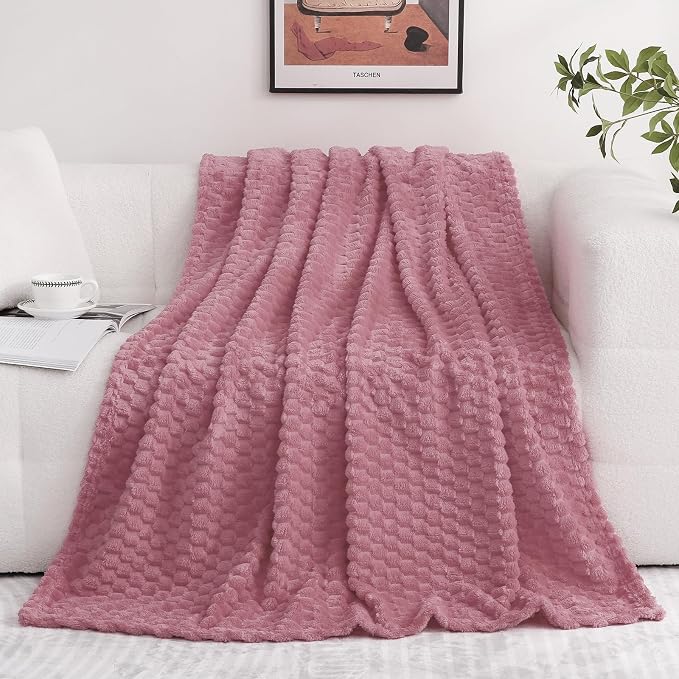 Dusty Pink Throw Blanket 90"×90" inches Gifts - Image 2