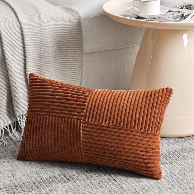 Fancy Homi 2 Packs Rust Lumbar Decorative Throw Pillow Covers 16x28 Inch - Image 2