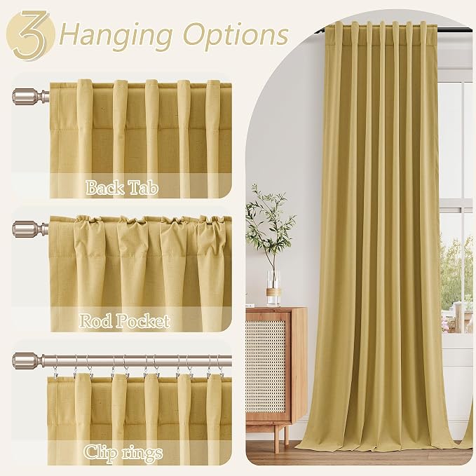 Guken 100% Blackout Curtains 72 Inch Length 2 Panels Set - Image 6