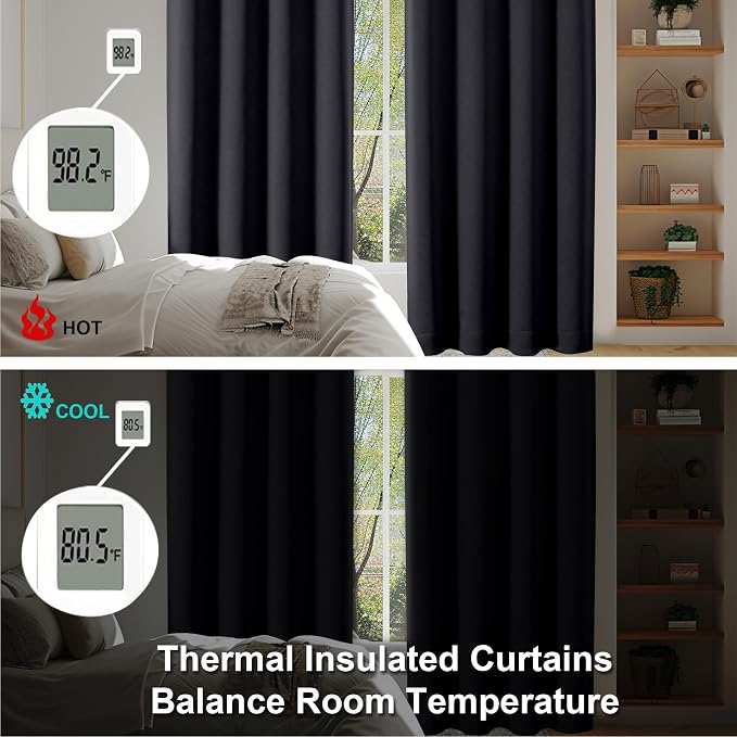 Simplebrand Ava Black Blackout Curtains - Image 6