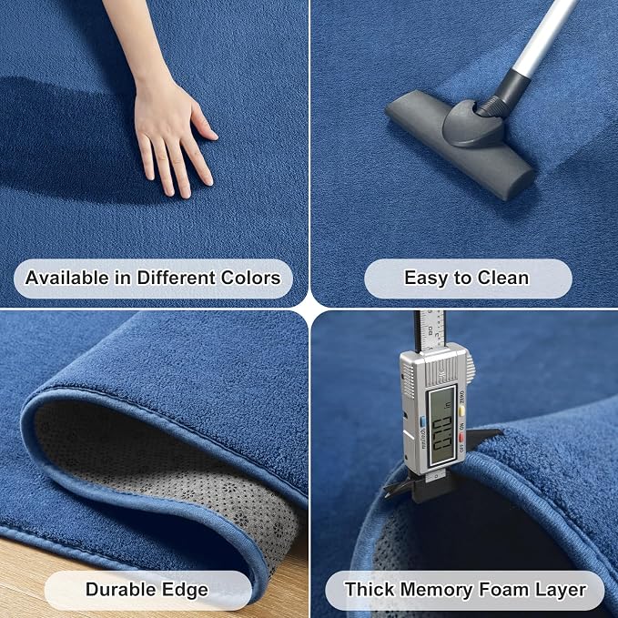 Amearea 4x4 Square Area Rugs for Bedroom Living Room, Modern Blue Thickened - Image 5