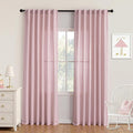 MYSKY HOME Pink Curtains for Girls Bedroom Living Room Semi Sheer Light by MYSKYHOME