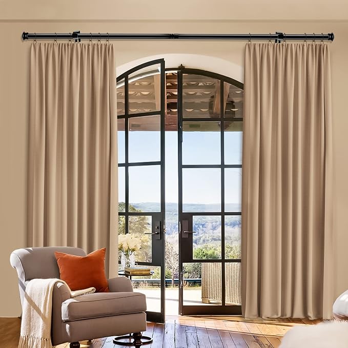 Small Curtain Rods for Windows 30" to 45" 5/8 Inch Standard Decorative Black - Image 7