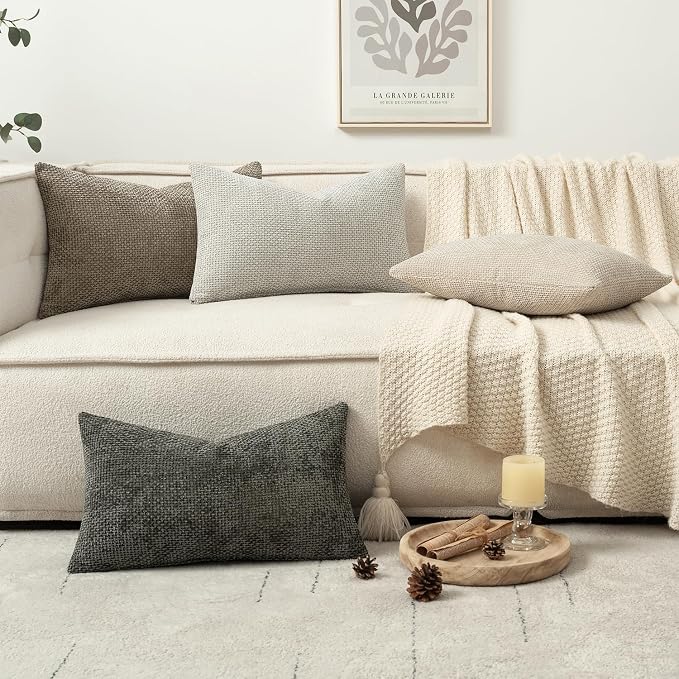 MIULEE Pack of 4 Couch Throw Pillow Covers 12x20 Inch Neutral Soft Decorative - Image 5