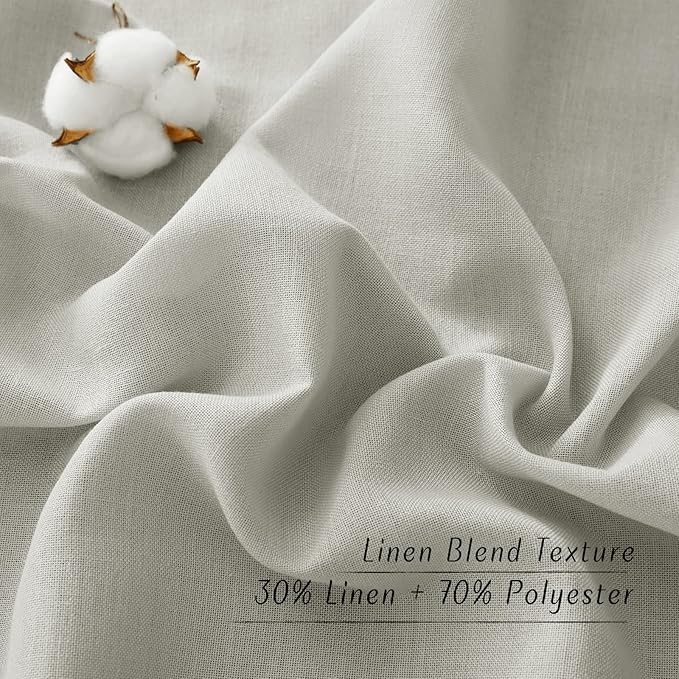 NICETOWN Thick Linen Gray Curtains 63 inches Long, Eyelet Top Privacy Assured - Image 4