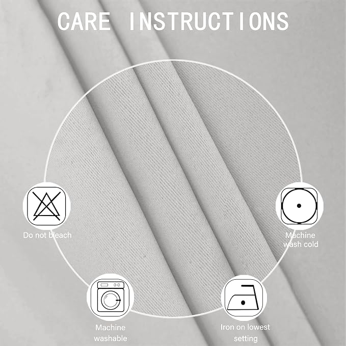 LEMOMO Light Grey Thermal Blackout Curtains/52 x 72 Inch/Set of 2 Panels Room - Image 4