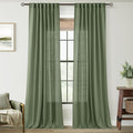Olive Green Curtains 120 inch Length 2 Panels by Jolilight