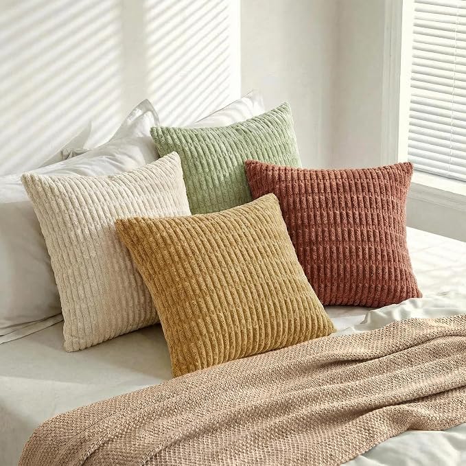 Fancy Homi 4 Packs Boho Fall Small Decorative Throw Pillow Covers 14x14 Inch - Image 8