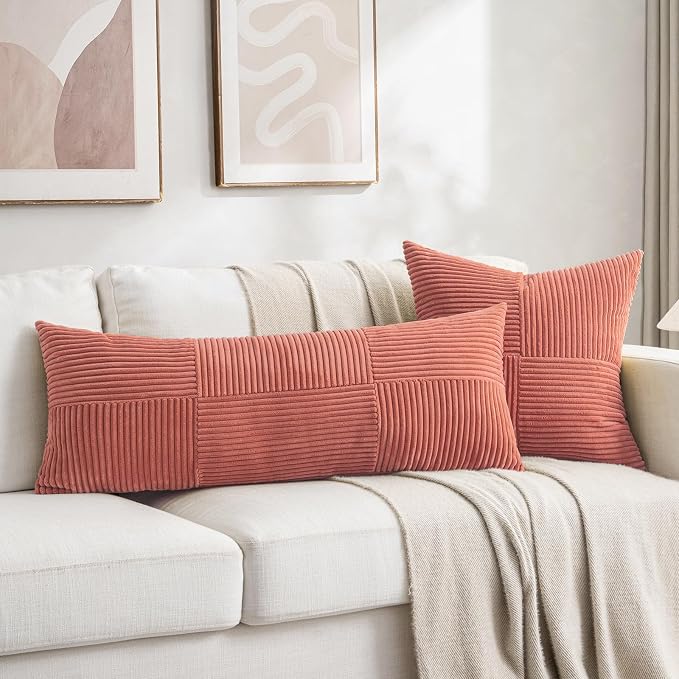 Fancy Homi 2 Packs Coral Decorative Throw Pillow Covers 20x20 Inch - Image 6