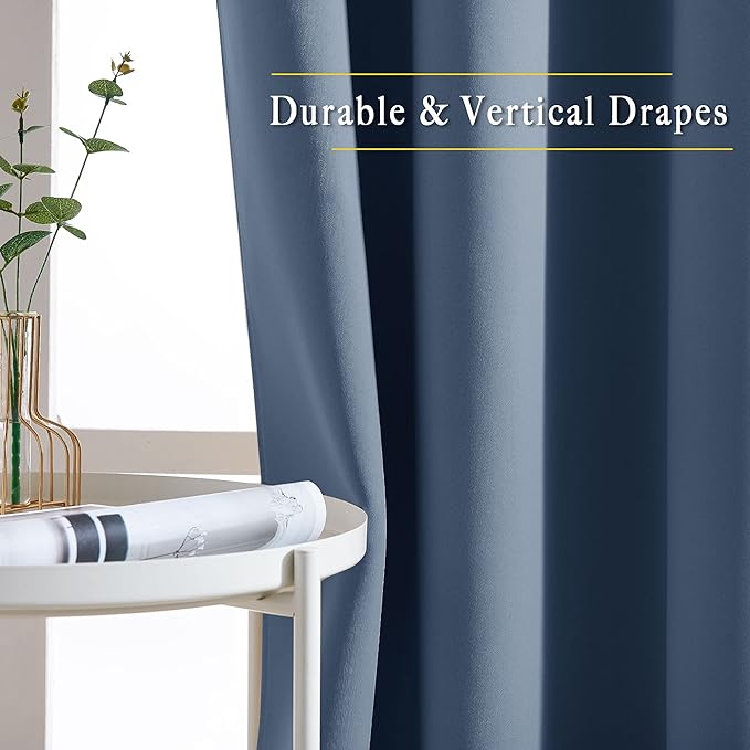 NICETOWN Stone Blue Blackout Curtains - Image 5