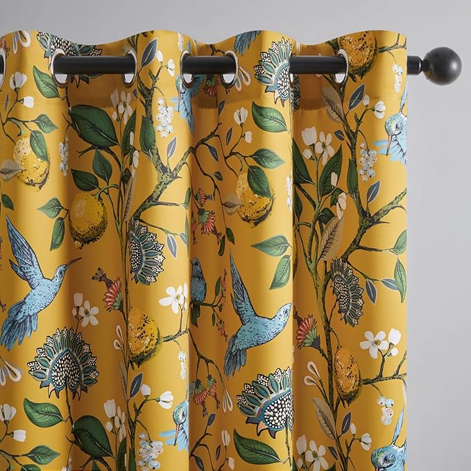 Topfinel Mustard Yellow Curtains, Aesthetic Unique Rustic Thermal Insulated by Topfinel