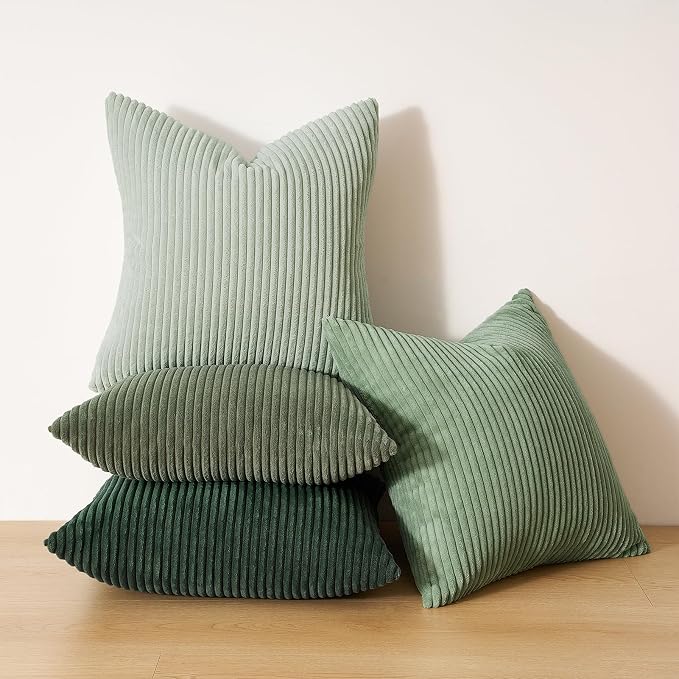 Topfinel LightGreen Couch Throw Pillows Covers 24x24 Inch Set of 4, Olive - Image 3