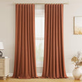 Guken Terracotta 100% Blackout Curtains 90 Inch Length 2 Panels Set Fall by Guken