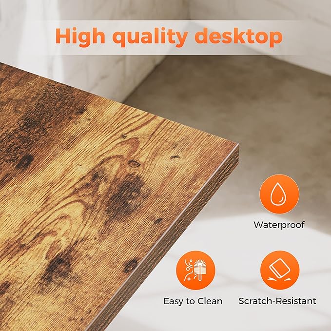 Small L Shaped Computer Desk with Power Outlets, Gaming Desk for Small Spaces, Corner Desk with Reversible Storage Shelves, Study Writing Table for Home Office (Socket, Rustic Brown, 40 inch)