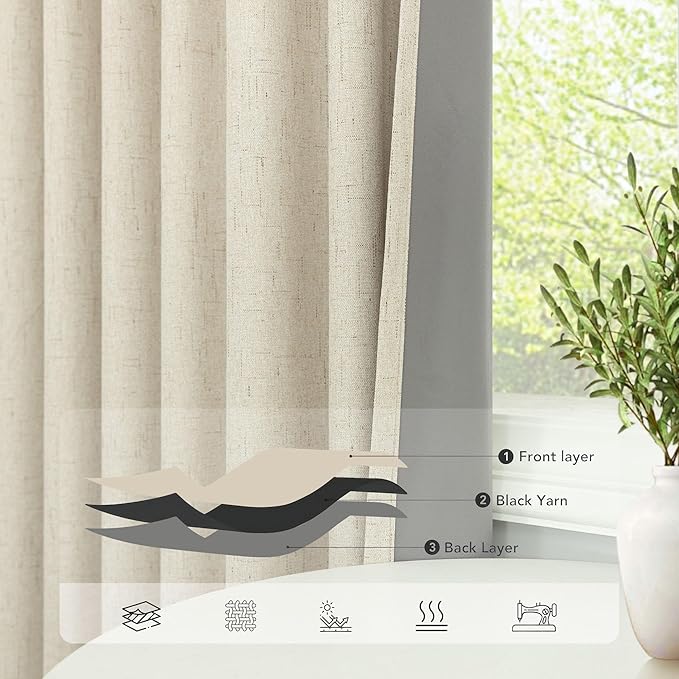 Room Darkening Curtains for Living Room Divider Boho Ceiling to Floor Length - Image 5