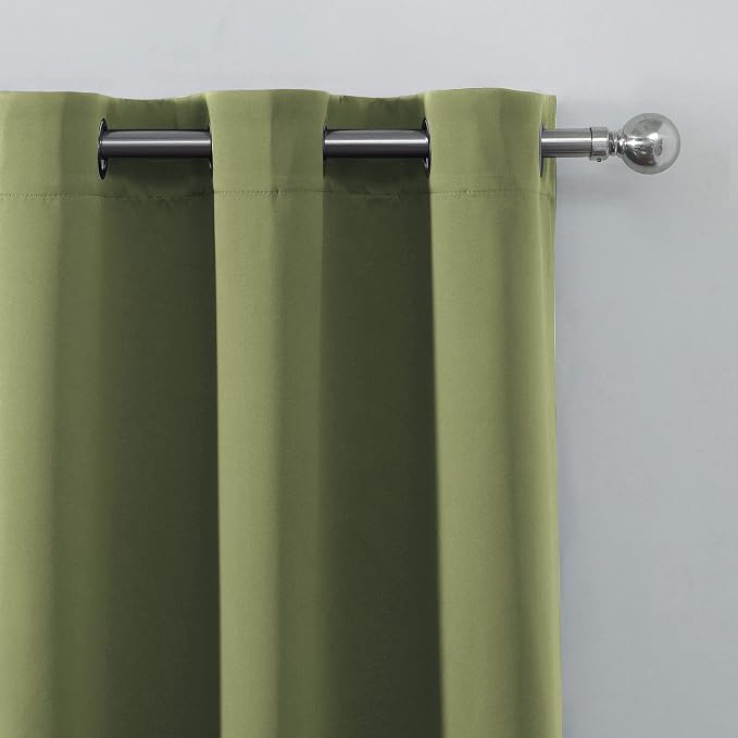 LEMOMO Olive Green Thermal Blackout Curtains/52 x 108 Inch/Set of 2 Panels Room - Image 7
