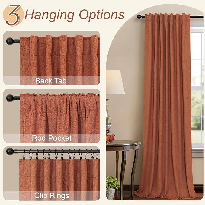 Pitalk Terracotta Blackout Curtains - Image 5