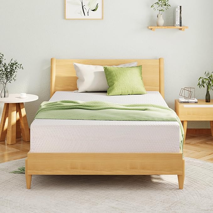 King Size Memory Foam Mattress, 8 Inch Bed Mattress in a Box with Cooling Green Tea Gel, Relieve Pressure with Medium Support, CertiPUR-US Certified, 80''L x 76''W, White