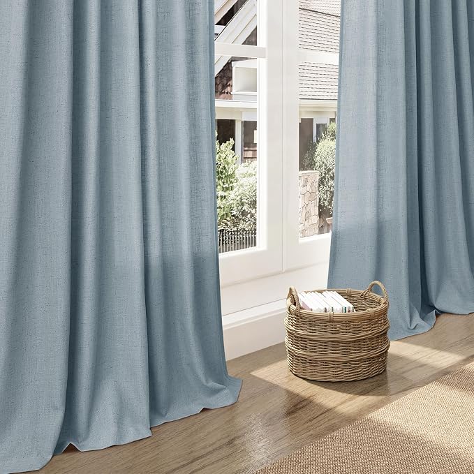 Nanspring Light Blue Linen Curtains - Image 6
