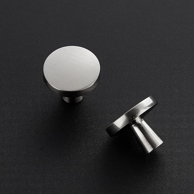 Ravinte 25 Pack Drawer Pulls 1-1/4 Inch Kitchen Cabinet Knobs Brushed Nickel Round Dresser Drawer Knobs Solid Dresser Knobs Drawer Knobs Simple Cabinet Hardware for Cupboard Drawer Pulls