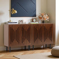 59" Sideboard Buffet Cabinet with Storage, Kitchen Buffet Storage Cabinet Set of 2, Modern Sideboard with Doors & Adjustable Shelves for Living Room, Kitchen, Hallway, Dark Walnut