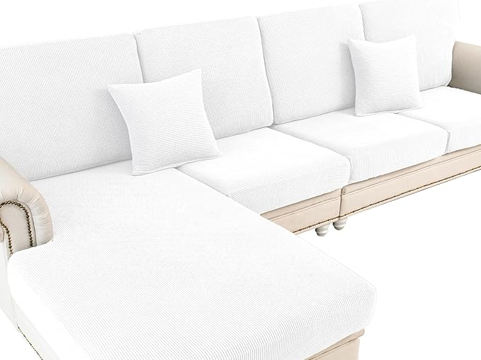 Couch Cushion Cover Chaise Lounge Cover Washable Separate Seat Chaise Couch by LA+MEACK