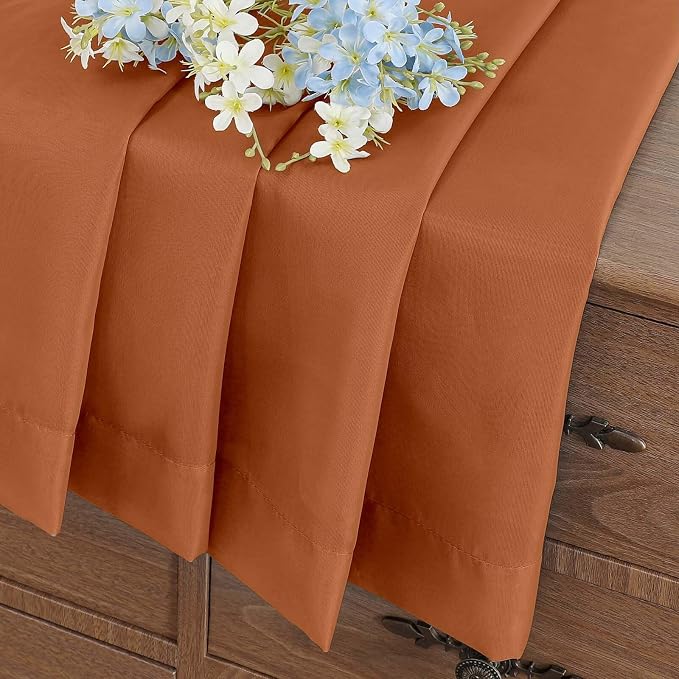 Orange Window Sheer Curtains 45 Inches Length, Voile Short Curtains - Image 8