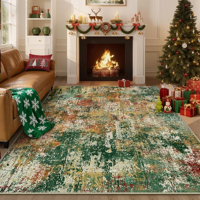 Washable Area Rugs 4'x6' Non-Slip Modern Abstract Soft - Image 9