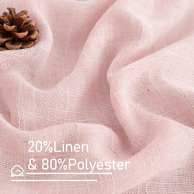 LAMIT Linen Curtains for Living Room 84 inch Length 2 Panels, Light Filtering - Image 2