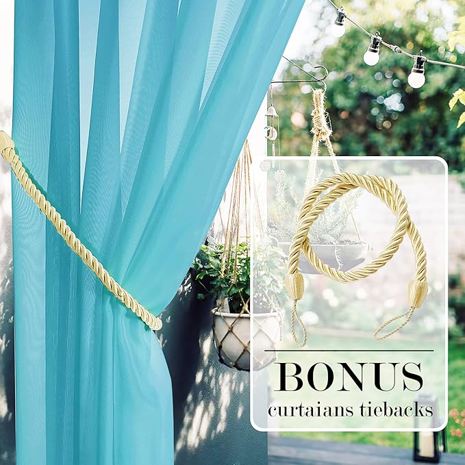 RYB HOME Sheer Outdoor Curtains - Image 4