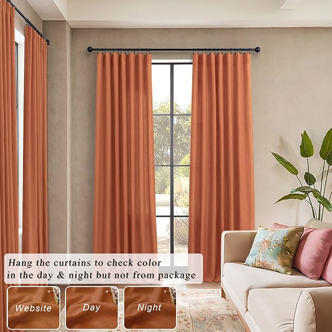 Burnt Orange Curtains 108 Inches Long - Image 6