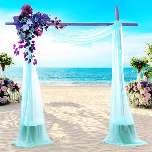 MDS Halloween Chiffon Draping Fabric - 1 Panel, 30" Wide x 20ft Long - Sheer Spooky Arbor & Canopy Drapery for Haunted House Backdrops, Party Ceilings, DIY Costumes & Themed Events - Teal