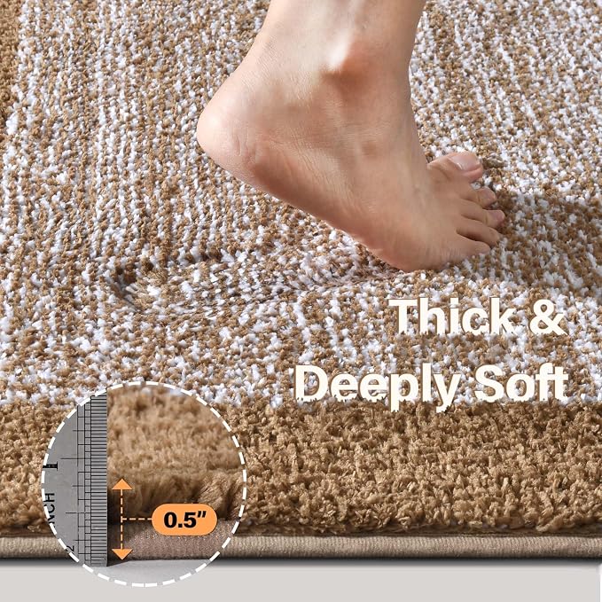 Bathroom Rugs 30x20 Non Slip Washable, Coffee Bath Mat - Image 4