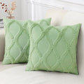 decorUhome Throw Pillow Covers 22x22 Inch Set of 2, Soft Plush Faux Fur Wool Sage Green Couch Pillow Covers, Decorative Neutral Pillow Cases for Bed Sofa Living Room Home Decor