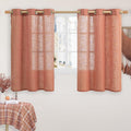 LAMIT Terracotta Linen Curtains 54 Inch Length 2 Panel Set, Semi Sheer Bronze by LAMIT