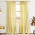 Yellow Linen Curtains 100 inches Long by Nanspring