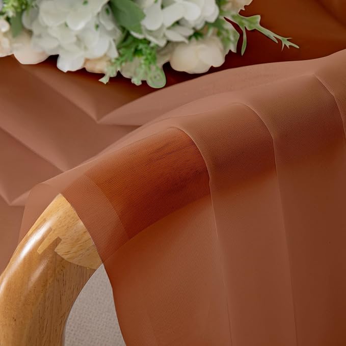 Chyhomenyc Orange Sheer Curtains 78 Inches Long 2 Panels Set - Image 4