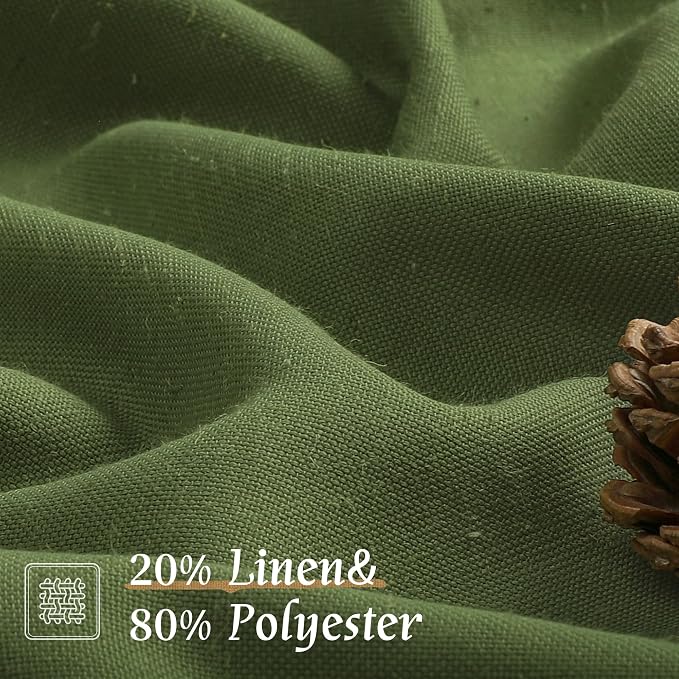 LAMIT Olive Green Linen Curtains - Image 2