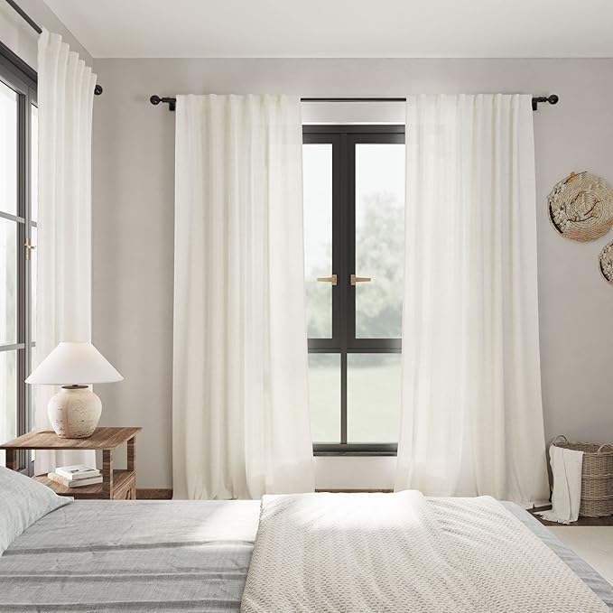 Nanspring Semi Sheer Linen Curtains 90 Inches Long - Image 7