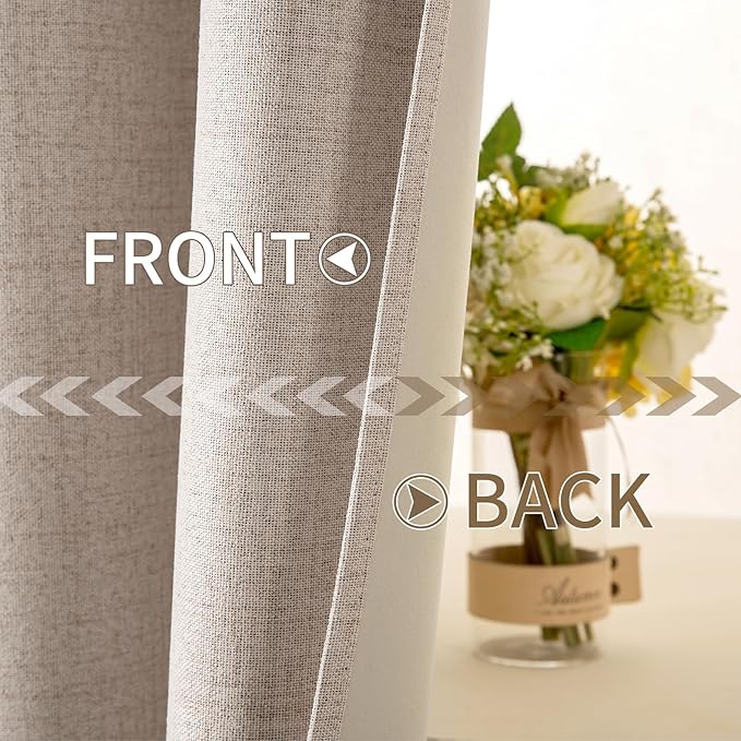 MIULEE 100% Blackout Linen Textured Curtains - Image 7