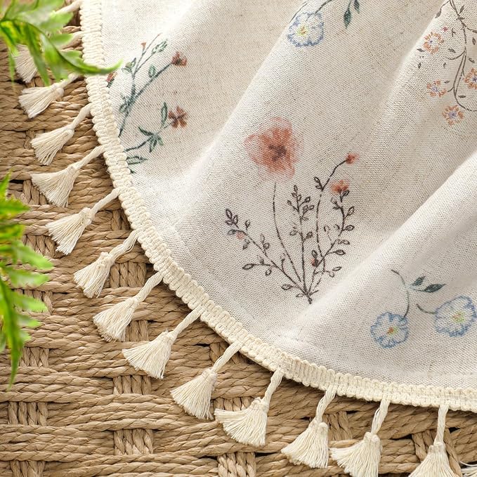 Farmhouse Floral Curtains 96 Inches Long 100% Blackout Living Room Drapes - Image 4