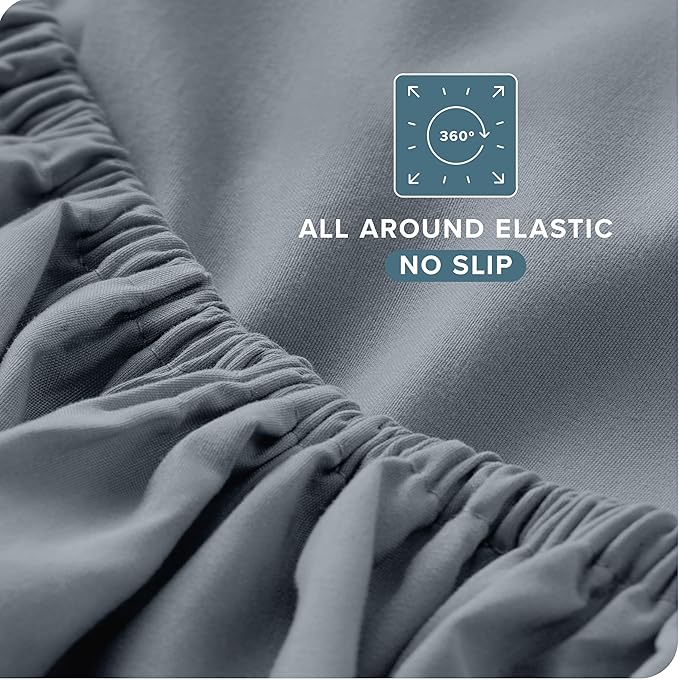 Bare Home King Sheet Set - 1800 Ultra-Soft Microfiber King Bed Sheets - Double Brushed - Deep Pockets - Easy Fit - 4 Piece Set - Bed Sheets (King, Steel Blue)