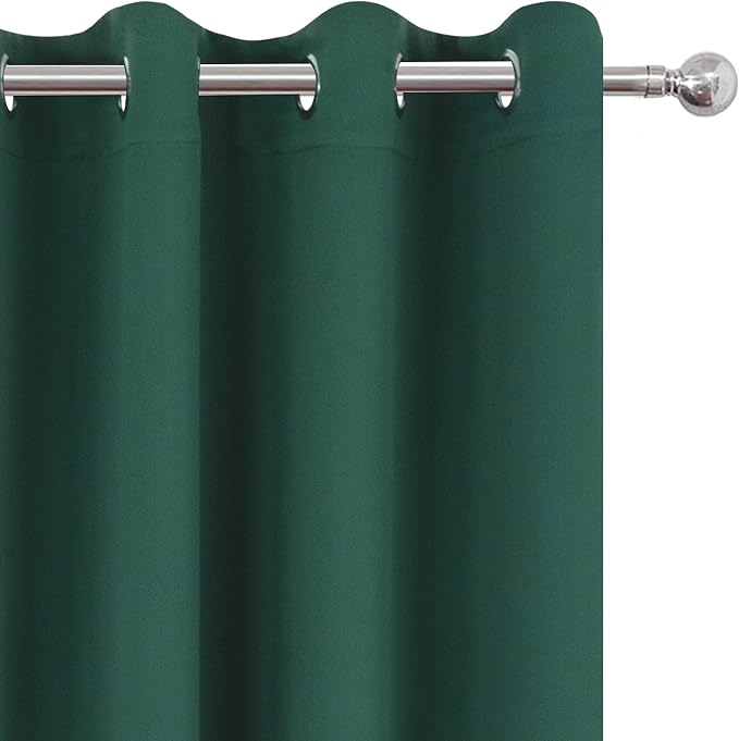 LEMOMO Dark Green Thermal Blackout Curtains/52 x 95 Inch/Set of 2 Panels Room - Image 6