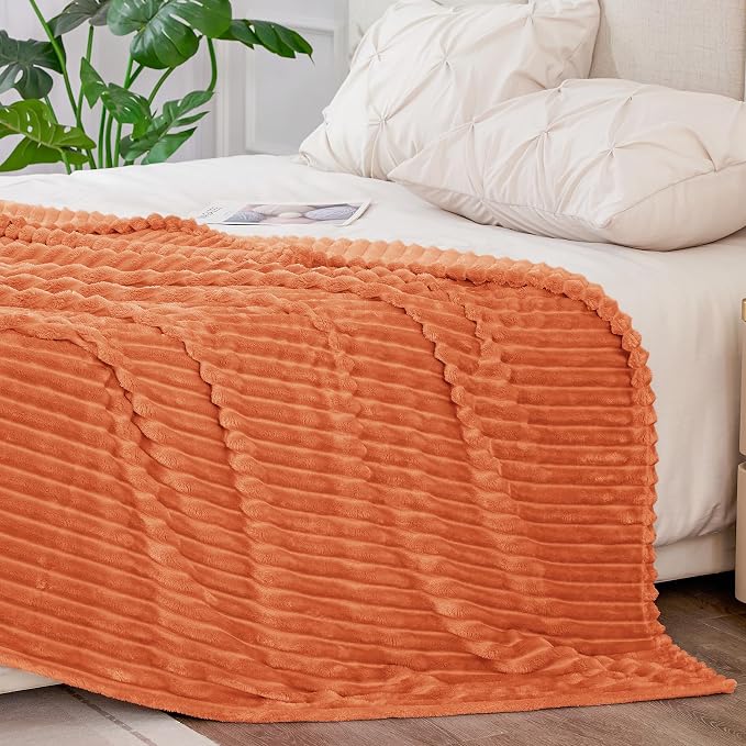 BEDELITE Fleece Blanket Queen Size, 3D Ribbed Jacquard Soft & Warm Decorative - Image 6