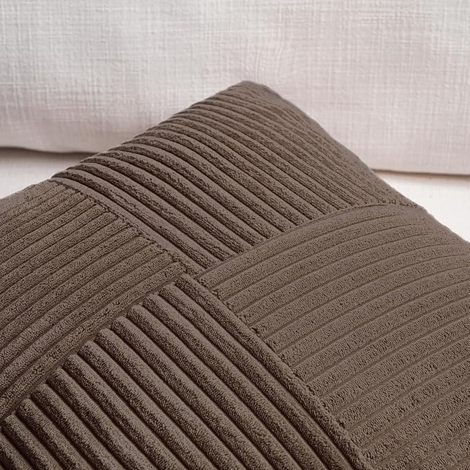 Fancy Homi 2 Packs Dark Brown Big Decorative Throw Pillow Covers 24x24 Inch - Image 3