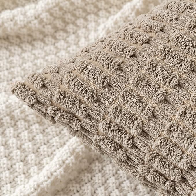 MIULEE Pack of 2 Corduroy Decorative Throw Pillow Covers 12x12 Inch Soft Boho - Image 2