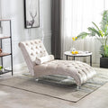HomSof Modern Armless Velvet Chaise Lounge Indoor Chair with Solid Acrylic Legs